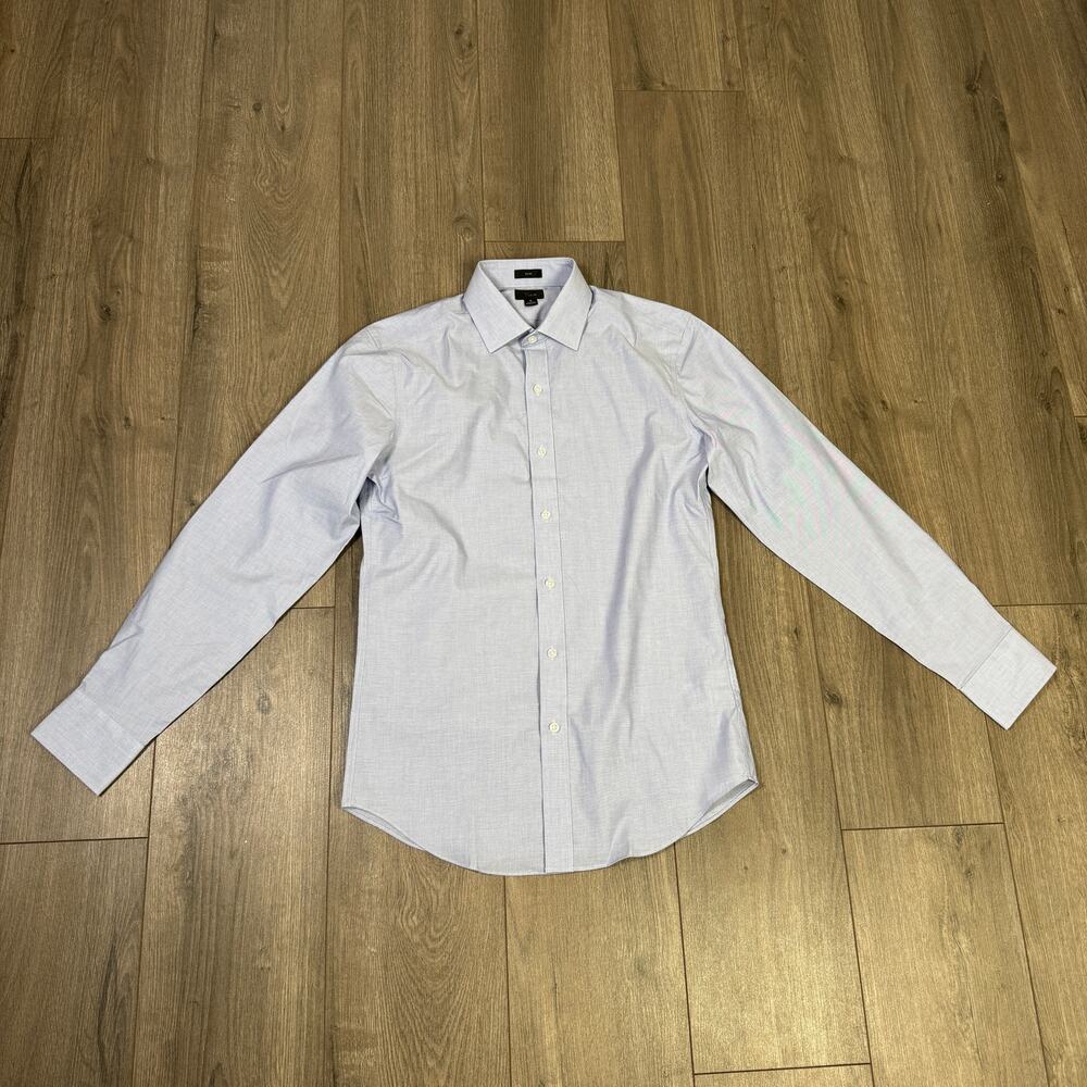 J.Crew Slim Bowery Performance Dress Shirt Mens S Blue AU829 Spread Collar LS - Picture 3 of 8